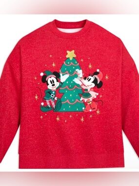 2024 Disney Holiday Sweatshirt with Mickey & Minnie Tree Design